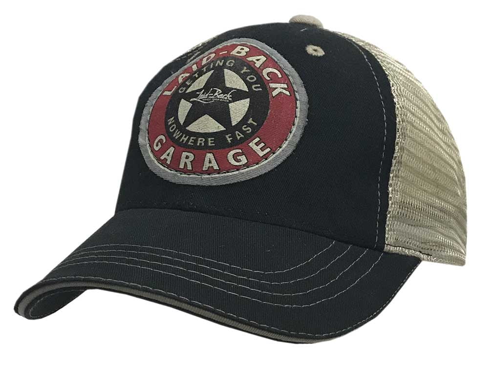 LaidBack Mens Garage Star Softee Hat Baseball Cap Mechanic Gear Head