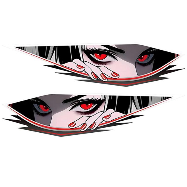Anime Girl Reflective Car Stickers, Personalized Scratch Cover for Electric Vehicles & Bicycles, Sunproof Waterproof Decal