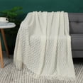 Unique Bargains Fringe Knitted Decorative Throw Blanket, 50"x 60