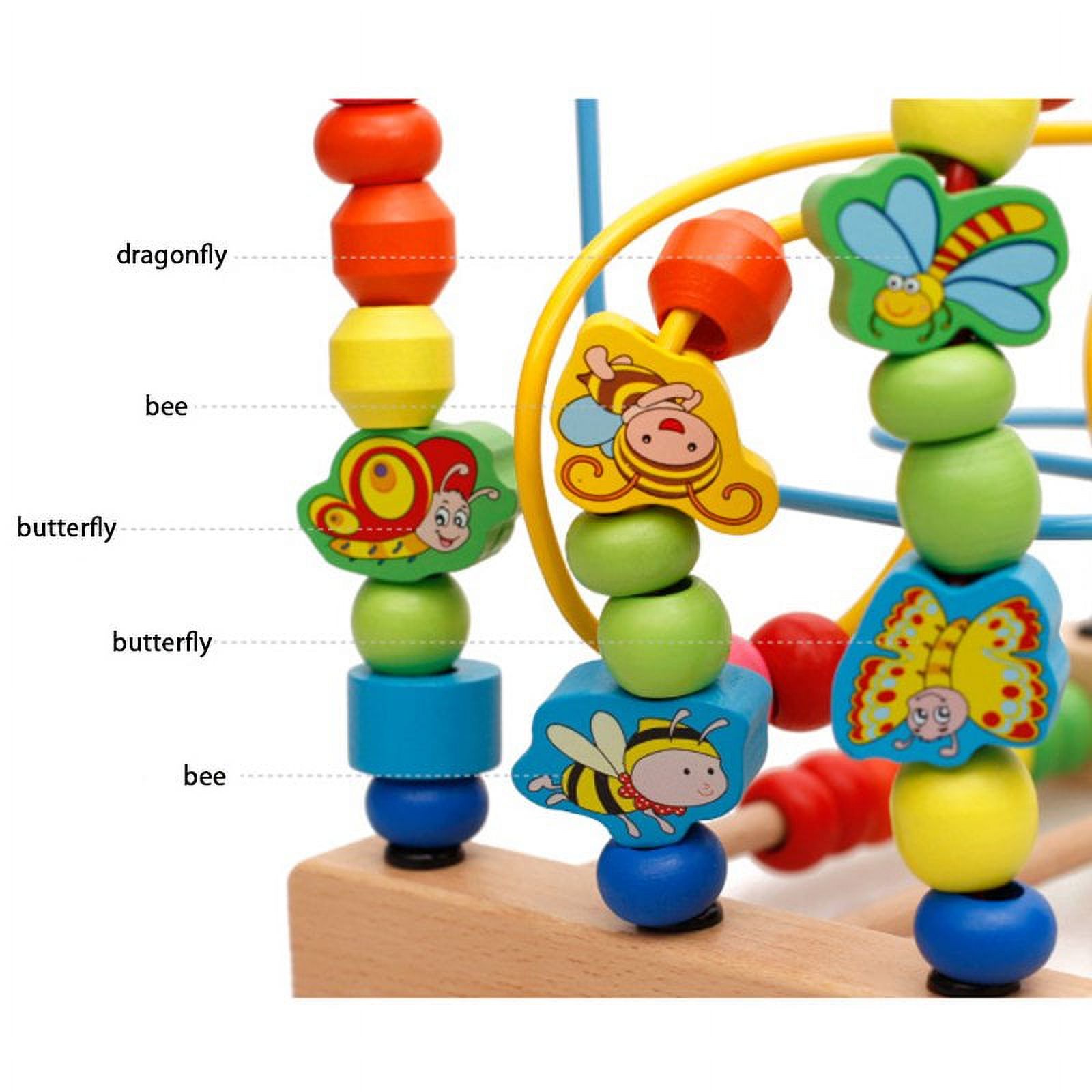 Jouet Labyrinthe à Perles En Bois – Circuit Montagnes Russes Coloré – Puzzle Fil – Motricité Fine – Cadeau 1-3 Ans – Développement Spatial