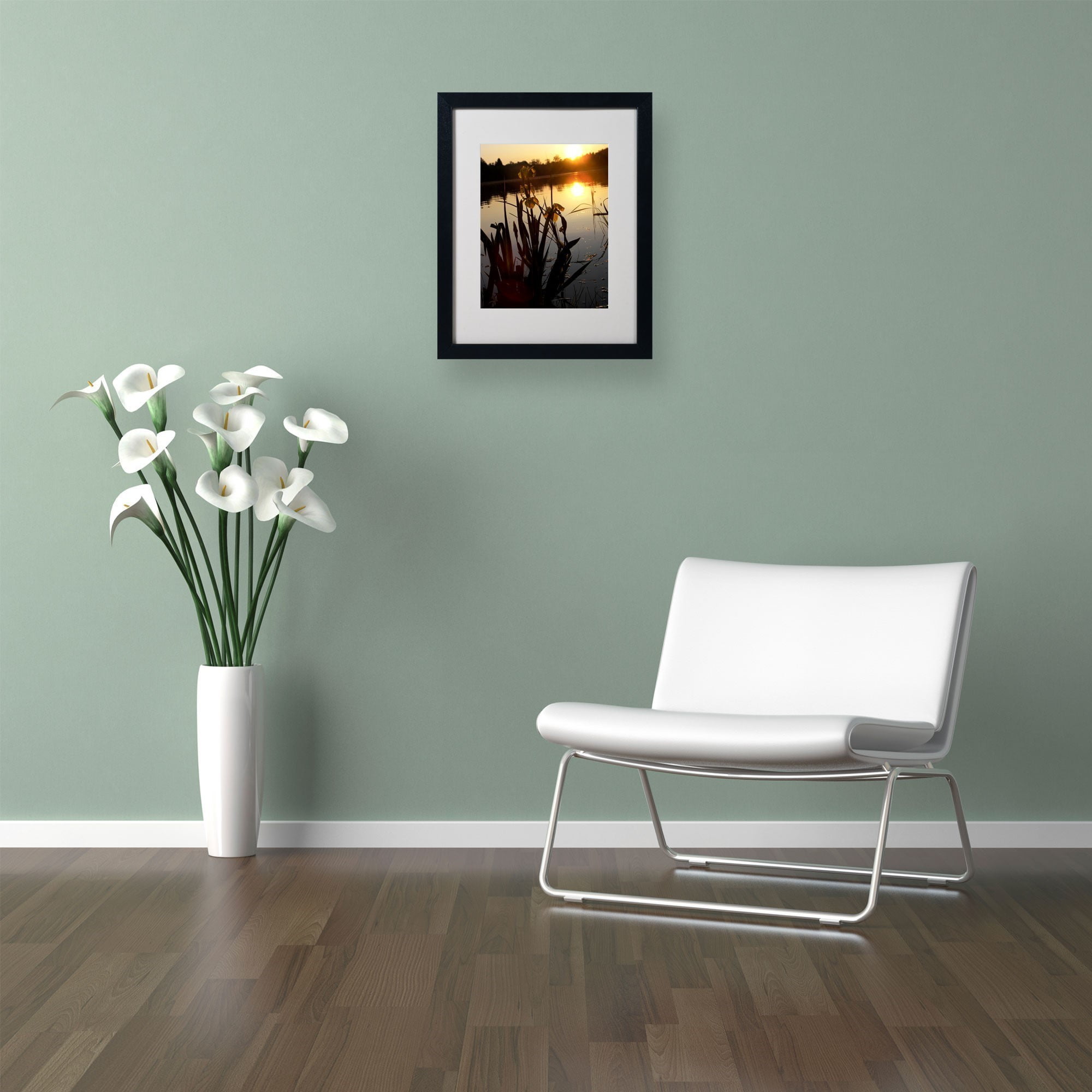 Trademark Fine Art "Reflective Strength" Canvas Art by Monica Fleet, White Matte, Black Frame