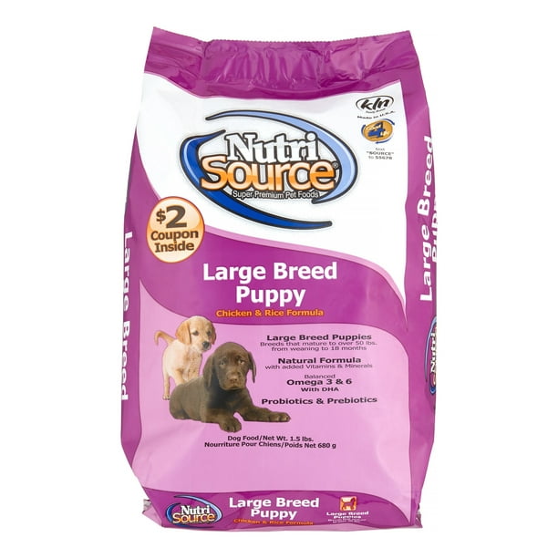 NutriSource Large Breed Puppy Dry Dog Food, 1.5 lb - Walmart.com