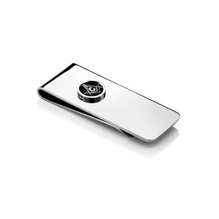 2.5 Inch Stainless Steel Masonic Freemason Square & Compass Men's Money Clip