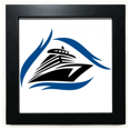 thumbnail image 1 of Waves Bateau Rond Sailed. Cadre Carré Noir Art Déco Mode Image Murale Table, 1 of 3