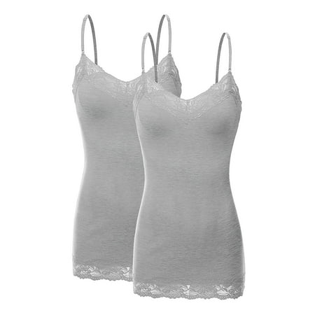 

Women s Junior and Plus Adjustable Spaghetti Strap Lace Tim Cami Tank Top