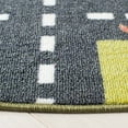 thumbnail image 3 of SAFAVIEH Kids Playhouse Farm Crossroads Machine Washable Area Rug, Light Green/Dark Grey, 5' x 5' Round, 3 of 8
