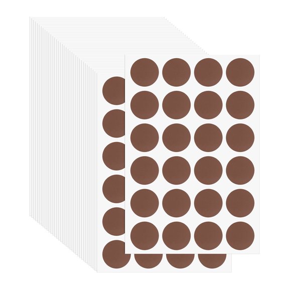 Uxcell Colored Dot Stickers Color Coding Blank Circle Label Adhesive Round Price Stickers for Office Classroom Chestnut 3/4"
