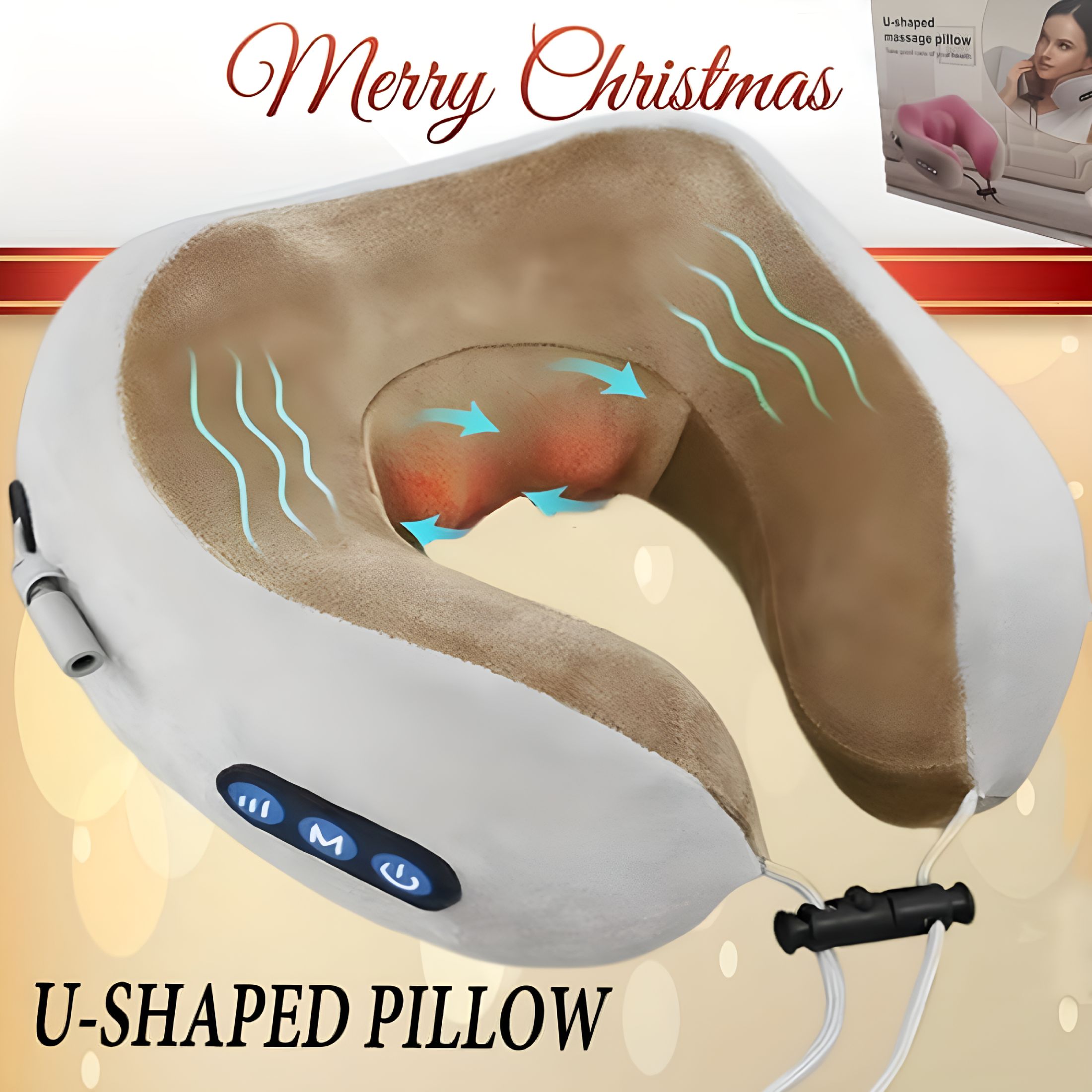 XIRQI 2026 New Neck Massage Pillow with Heat Kneading,Electric Cervical Massager with Slow Rebound Memory Support,Usb Rechargeable Lithium Battery,Durable- 4V-12V Portable Stress Relief Device