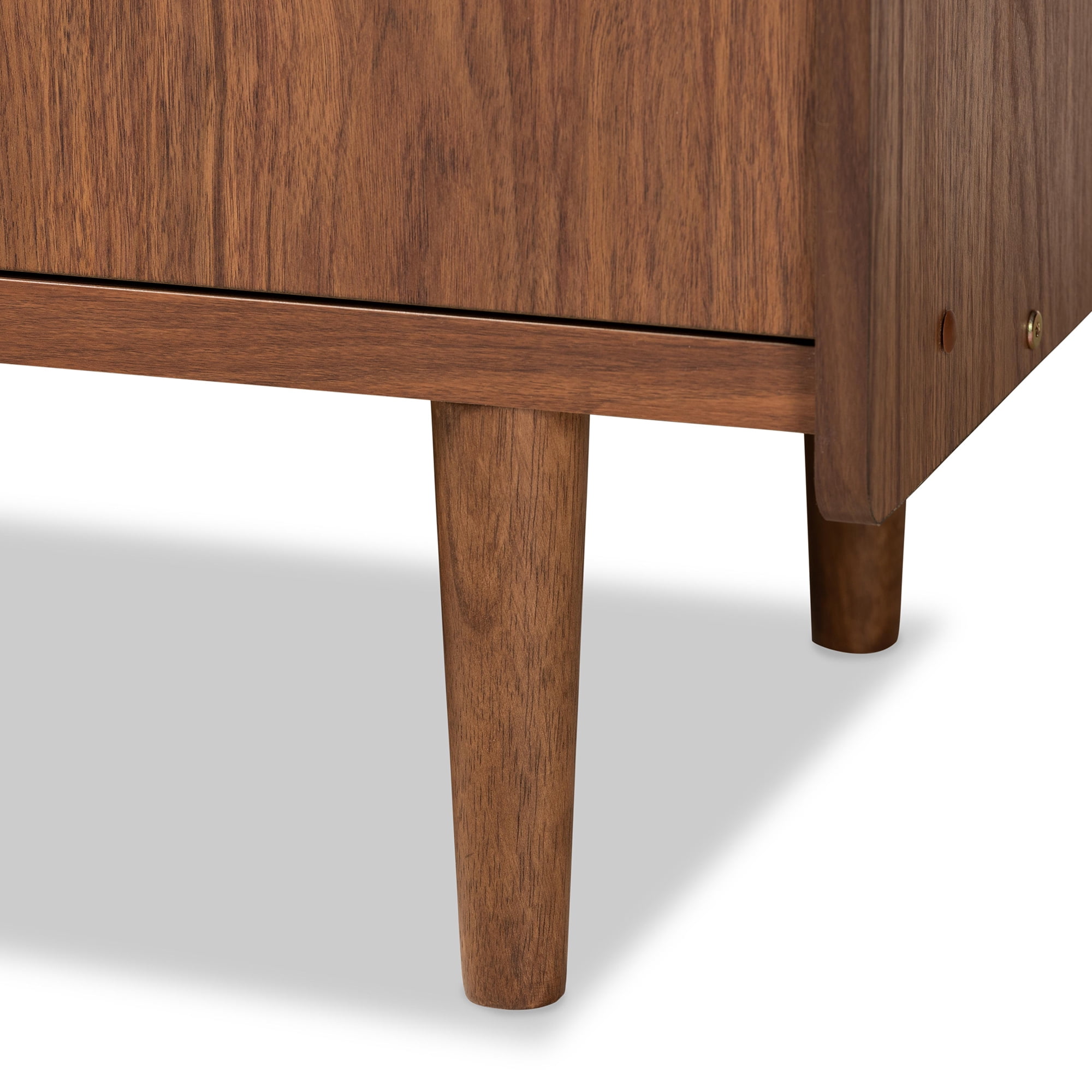 Baxton Studio Halden Mid-Century Modern Multicolor Walnut Brown and Grey Gradient Finished Wood 2-Door Dining Room Sideboard Buffet