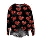 thumbnail image 1 of Camiseta de Cuello Redondo de Impresión en Forma de Corazón Casual de Manga Larga de Mujer Verano Suave, 1 of 4