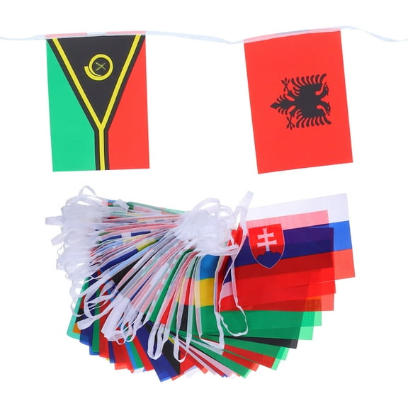 STOBOK Assorted Color National Flags Banner Smooth Workmanship World Flags Decoration Banner