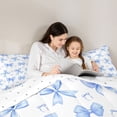 thumbnail image 4 of Feelyou Princess Bow-tie Bedding Comforter Set 7pcs, Blue Cartoon Ribbon King Bedding Sets, 4 of 8