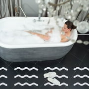 Black Friday Deals! Anti Slip Shower Stickers 12 PCS Safety Bathtub Strips Adhesive Decals with Premium Scraper for Bath Tub Shower Stairs