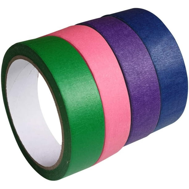4 Rolls Colored Masking Tape Colored Painters Tape Art Tapes for DIY