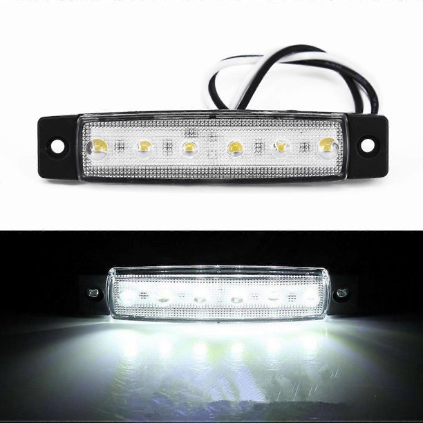 Car External Lights LED White 12V 6 LED Side Marker Light Waterproof For Trailer Truck Boat BUS Indicator RV Lamp