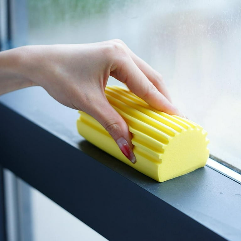 Mistgre 4-Pack Reusable Damp Clean Duster Sponge, Sponge Cleaning Brush  Damp Clean Dust Sponge,Cleaning Tool for Baseboards, Door Window Grooves