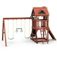 Gorilla Playsets Nantucket II Wooden Swing Set with 2 Belt Swing