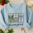 thumbnail image 2 of Christmas The Greatest Gift Of All Embroidered Sweatshirt, Christian Christmas Embroidered Shirt, Nativity Christmas Hoodie, Winter Gift, 2 of 4