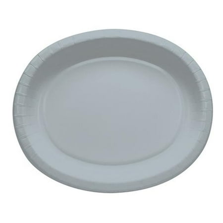 - Touch of Color 433281 12 In. Oval Platters, Shimmering Silver - Case of 96