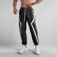 thumbnail image 2 of Pantalones deportivos negros para hombre, mallas, pantalones deportivos para hombre, pantalones a rayas, otoño e invierno, ajustados, ajustados, harén, talla grande, largos, esenciales, 2 of 5