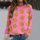 thumbnail image 4 of Gibobby Sudaderas de Navidad para mujer Blusa de sudadera estampada con cuello redondo y manga larga para entrenamiento diario en casa y al libre para mujer(Rosa,XG), 4 of 5