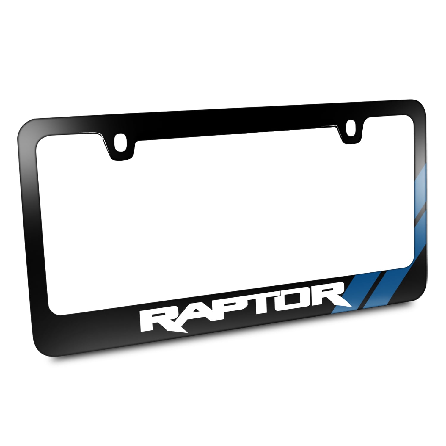 Ford F150 Raptor Blue Stripe Black Metal License Plate Frame Walmart