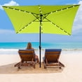 thumbnail image 2 of Aukfa 10 x 6.5ft Rectangular Patio Solar LED Lighted Outdoor Umbrellas for Market Beach Pool - Green, 2 of 8