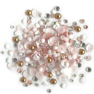Buttons Galore Embellishments Iridescent Acrylic Gems, Shaped Sequins, Flat  Back Pearls Sparkletz for Crafts Sewing Paper Crafts - Rainbow- 3 Pack 30  Grams 