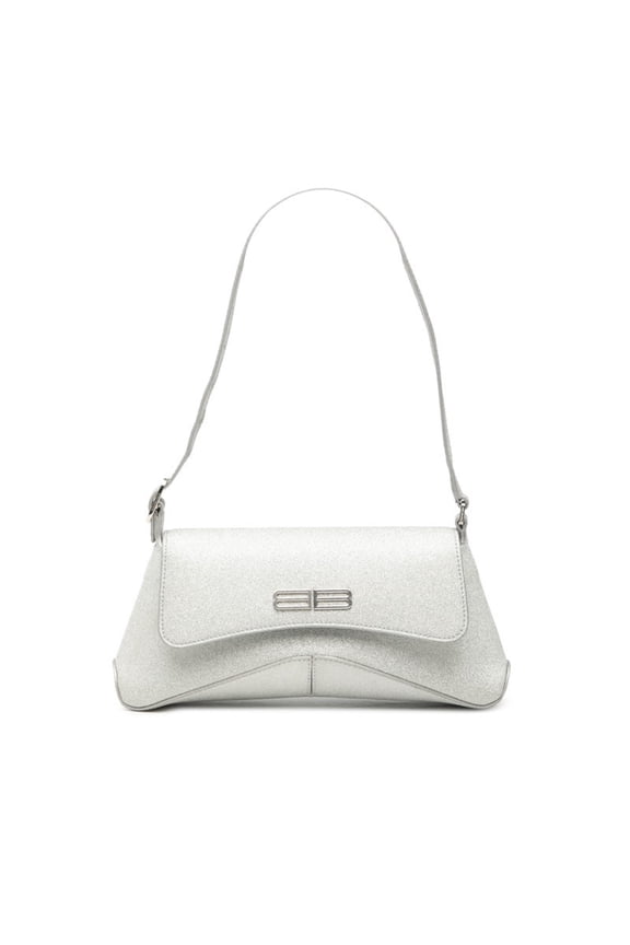 Pre-Owned Balenciaga Glitter Shoulder Bag in Silver Leather for Women (Good)
