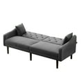 Modern Futon Sofa Bed, Convertible Folding Velvet Sofa Bed with Rubber