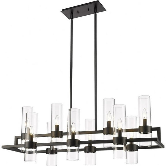 10 Light Chandelier in Restoration Style-16.75 inches Tall and 16.5 inches Wide-Matte Black Finish Bailey Street Home 372-Bel-4652254