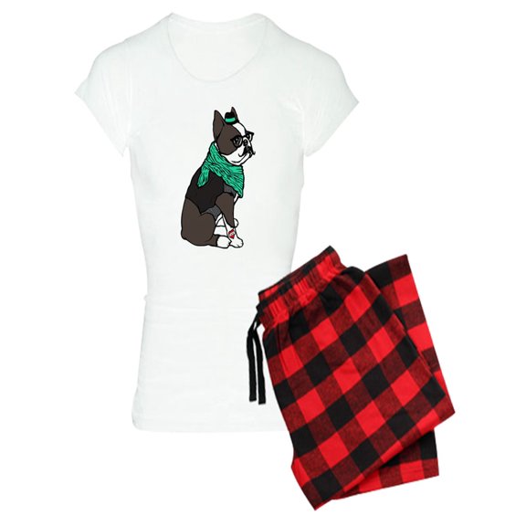 CafePress - Hipster Boston Terrier - Women's Light Pajamas