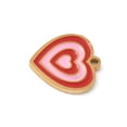 thumbnail image 2 of 304 Stainless Steel Enamel Charms Real 18K golden Plated Heart Charm Red 13x13x1mm Hole: 1.4mm, 2 of 3