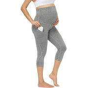 Pantalon de yoga de maternité sur leggings actifs d'entraînement de bosse avec poches