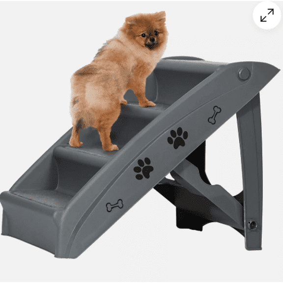 Dog Ramp Stairs Steps For Smaller Pets Pickup Travel Ladder Foldable Grey.