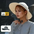 thumbnail image 3 of Summer Wide Brim Fisherman Hat for Men and Women Travel Hats Hat for Women with Ponytail Hole Tennis Hat Summer Hats for Men Ladies Visors for Women Phrase Fedora Hats for Women Summer Visor, 3 of 5
