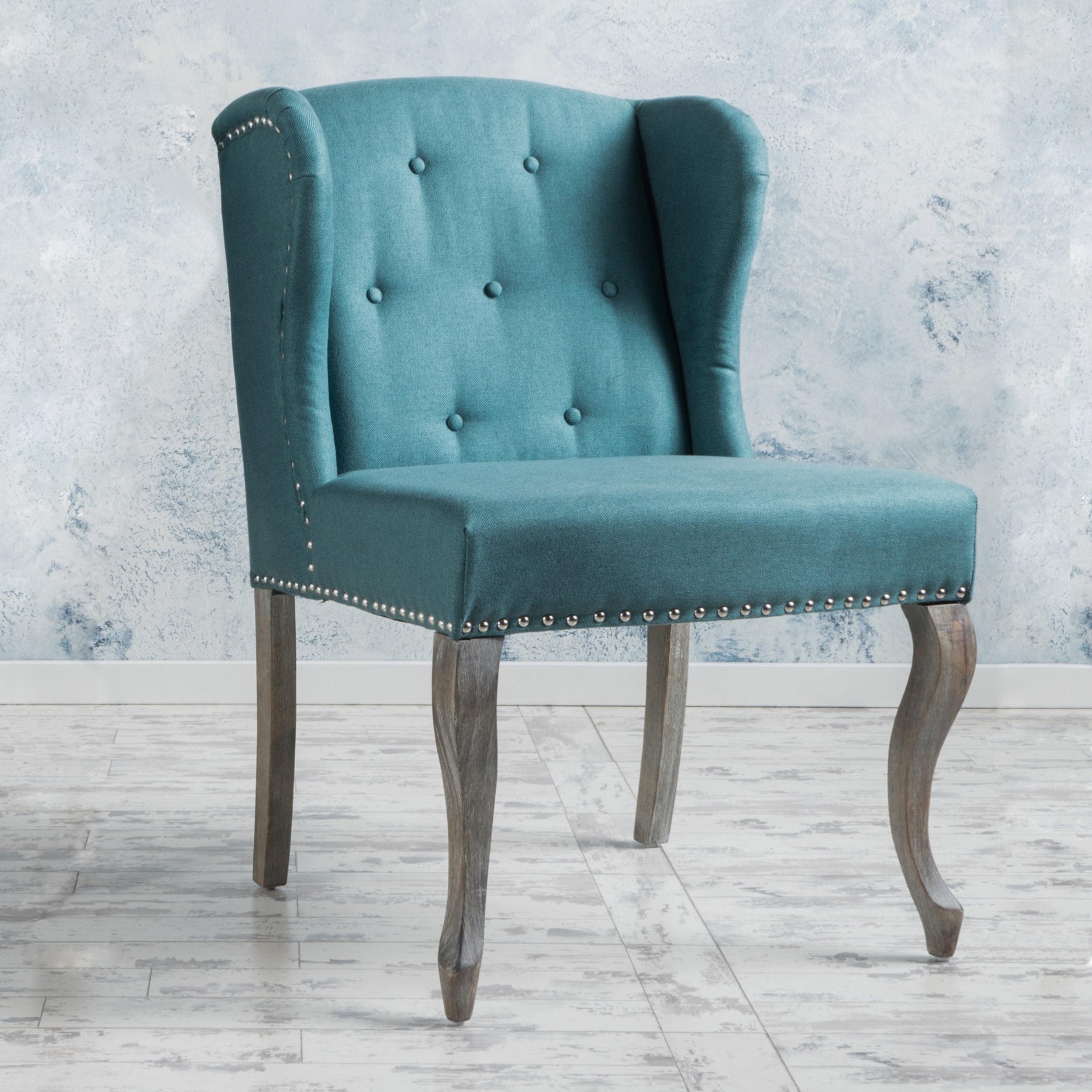 Noble house simon light blue arm accent chair discount