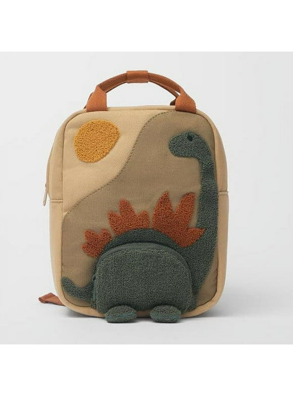 Ozmmyan Embroidered Sun Long-necked Small Dinosaur Backpack With Embroidery Canvas Kindergarten Children's Backpack Christmas Deals On Sale