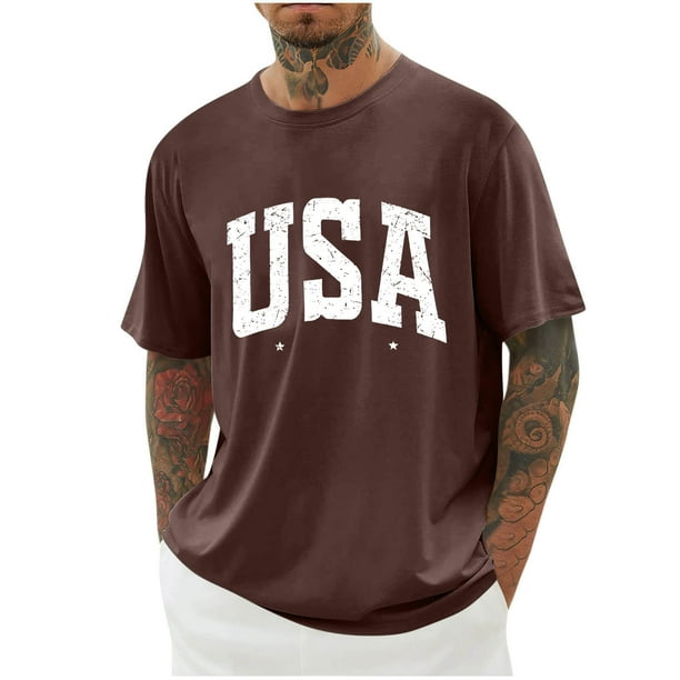 Camisas de Manga Larga para Hombres Imprimir Cuello Redondo Manga Corta Blusa Algodón Lino Poliéster, Camisa de Moda Casual para Hombres