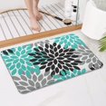 thumbnail image 4 of Black Turquoise and Gray Floral Pattern Bathroom Rugs Mat,Non Slip Microfiber Bathroom Rug,Rubber Backing,Soft Bathroom Mats for Bathroom Floor,Tub and Shower,17x27in(43x68cm), 4 of 5
