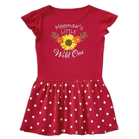 

Inktastic Meemaw s Little Wild 1 with Beautiful Sunflower Gift Toddler Girl Dress