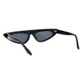 thumbnail image 4 of Womens Large Rhinestone Bling Flat Top Narrow Cat Eye Goth Sunglasses Black, 4 of 4