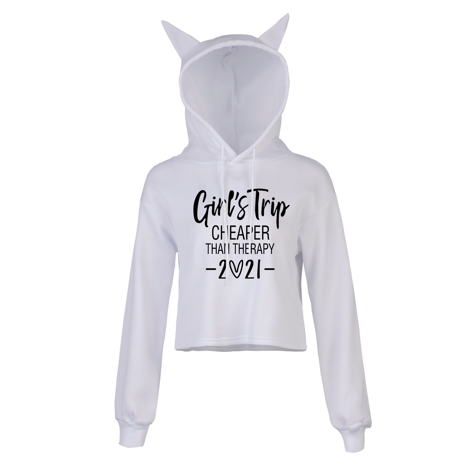 Fashion Sweatshirt Sweater Personality Girl Cat Ears Umbilical Hoodie
