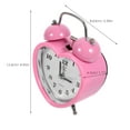 thumbnail image 2 of LOLIPPYY Pink Heart Shape Twin Bell Alarm Clock Battery Operated Non Ticking with Nightlight, 2 of 7