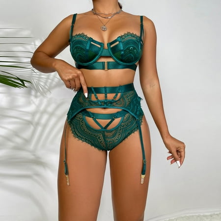 

Tfalo Lingerie For Women Sexy Three-Piece Autumn New Product Lace Strap Stitching Steel Heavy Craft Underwear Sexy Lingerie For Women