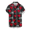thumbnail image 1 of COM1950s Shorts pour Hommes, Chemises pour Hommes, Mode Décontractée Col Rabattu Impression de la Saint-Valentin Chemise à Manches Courtes Blouse, Chemise de la Saint-Valentin, Chemises Décontractées d'Été pour Hommes, Shorts Courts pour Hommes, 1 of 8