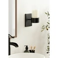 thumbnail image 3 of Kate and Laurel Zabler Modern Metal Wall Sconce, 5 x 6 x 10, Black, Round Candle Holder with Removable Glass Cylinder for Flameless Candle Display in Bedroom or Bathroom, 3 of 10