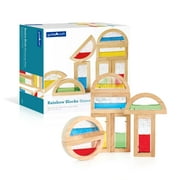 Guidecraft Guidecraft Rainbow Blocks - Shimmering Water: Creative Colorful Learning and Educational, Construction Building Toys Set for Kids - Stacking Blocks, Sensory Block Play Set for Toddlers