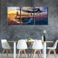 thumbnail image 2 of Large 3 Piece Canvas Wall Art Airplane Pictures Black and White Aircraft Art Painting Modern Home Decor Print for Home Living Room Dining Room Office Stretched and Framed Ready to Hang 60"Wx28"H, 2 of 5