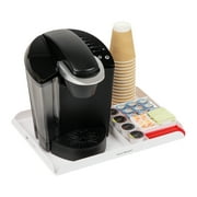 Mind Reader Coffee Station Serving Tray, 7 Pod Capacity, Countertop Organizer, Storage, White